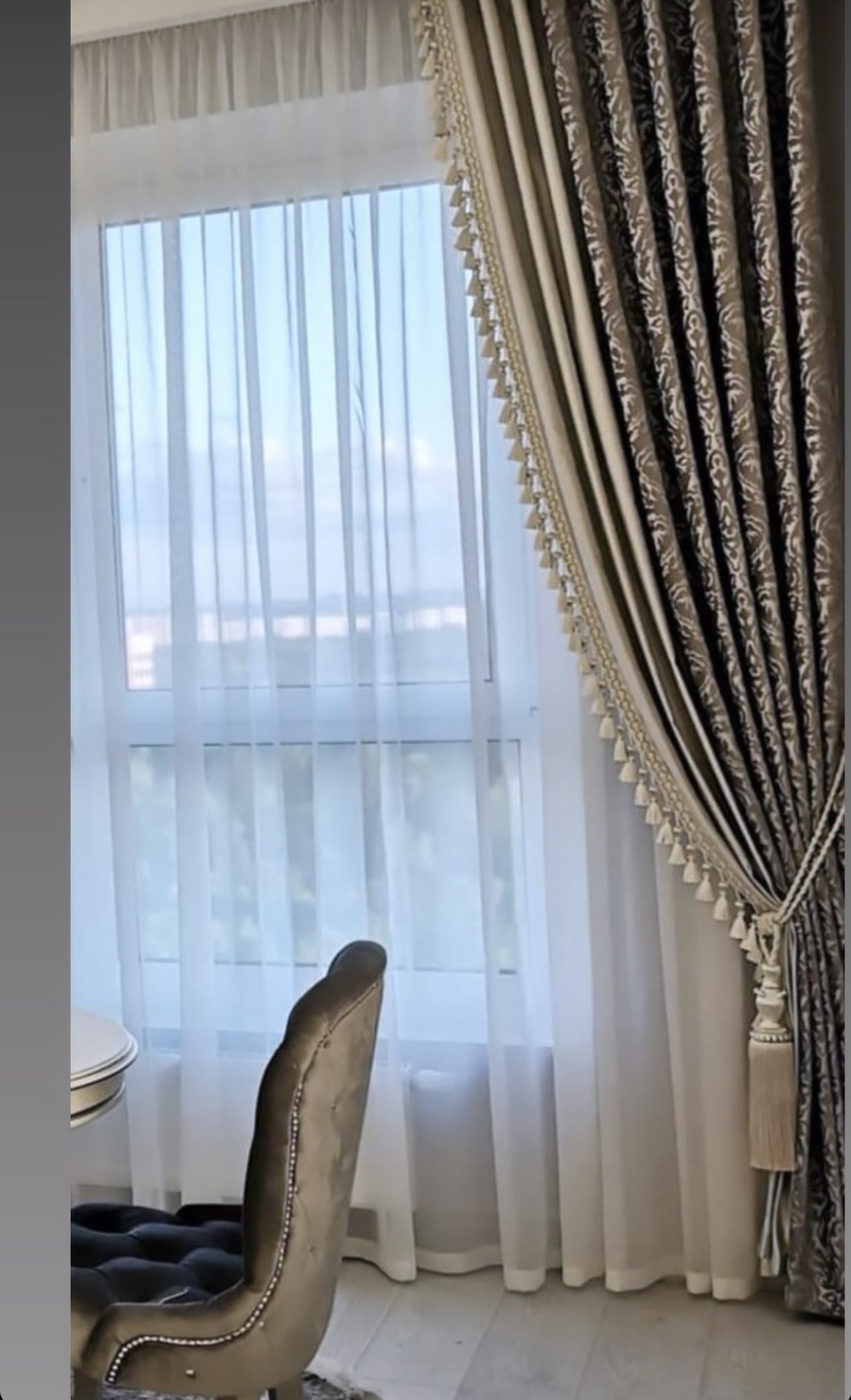 Velvet panels with trim